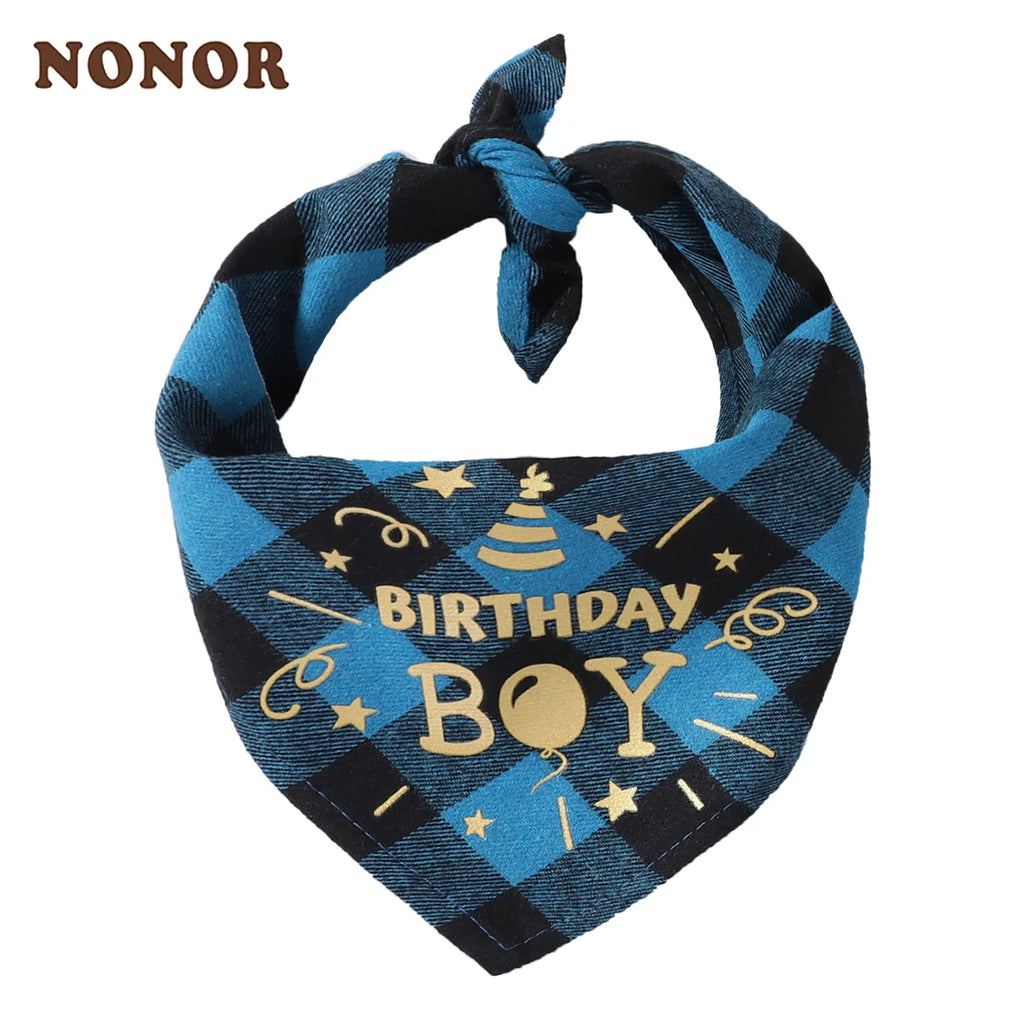 Birthday Pet Bandana Scarf for Dogs & Cats – Cotton Triangular Bib Collar Accessory
