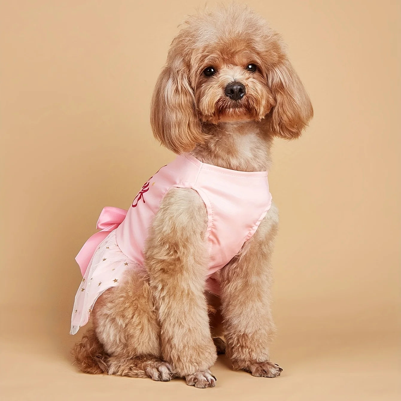 Pink Bowknot Tulle Sequin Birthday Dress for Dogs & Cats – Sparkly Party Outfit