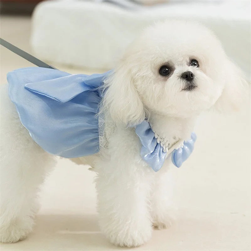 Princess Tutu Dress for Dogs & Cats – Lace Bowknot Patchwork Pet Dress