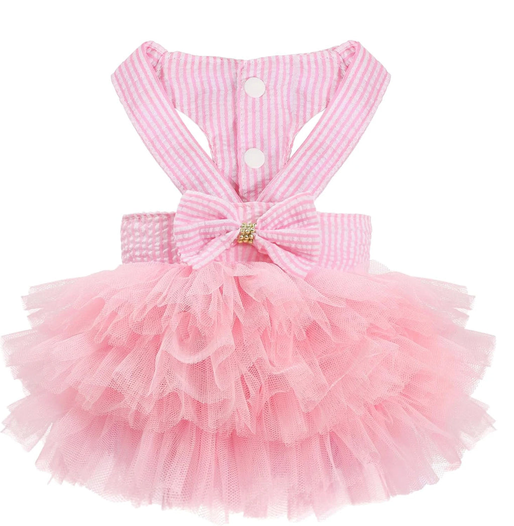 Dog Dress, Fashion Puppy Tutu Princess Dresses for Small Dogs Girl, Sweet Skirt with Dog Bowknot Clips, Spring Dog Cat Clothes