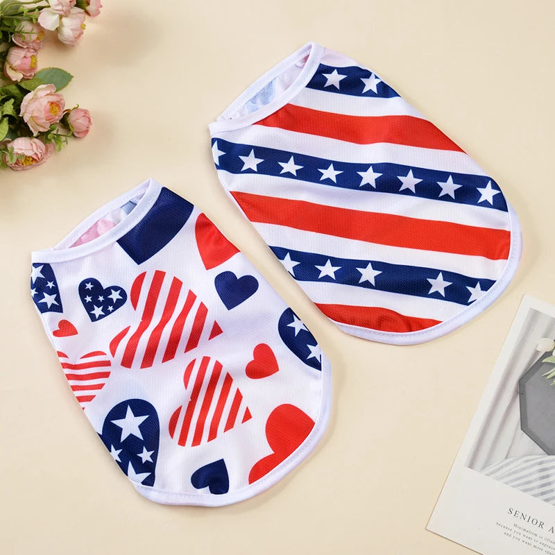 4th of July Dog Vest – Breathable Patriotic Pet Shirt for Dogs & Cats