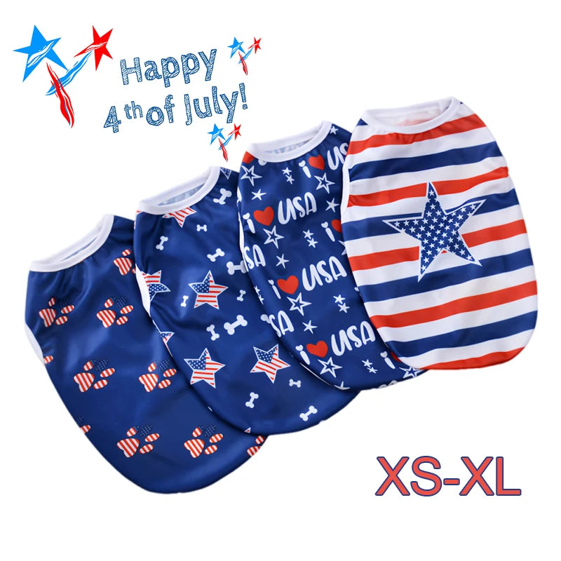 Patriotic Dog Vest – Cool Breathable Summer Shirt for Dogs & Cats
