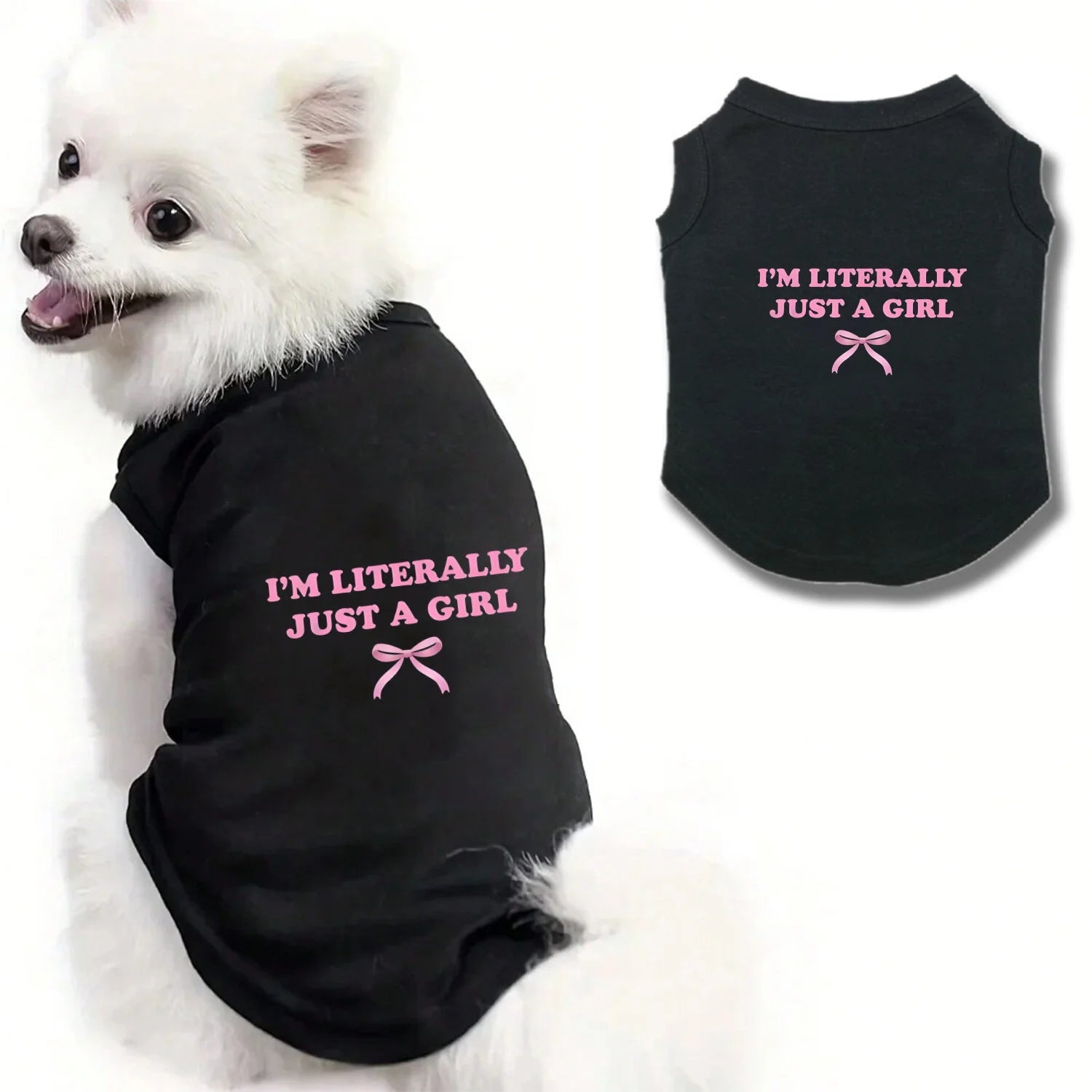1pc Spring new minimalist letter printed pet vest, "I'm LITERALLY JUST A GIRL" printed sleeveless T-shirt for cats and dogs