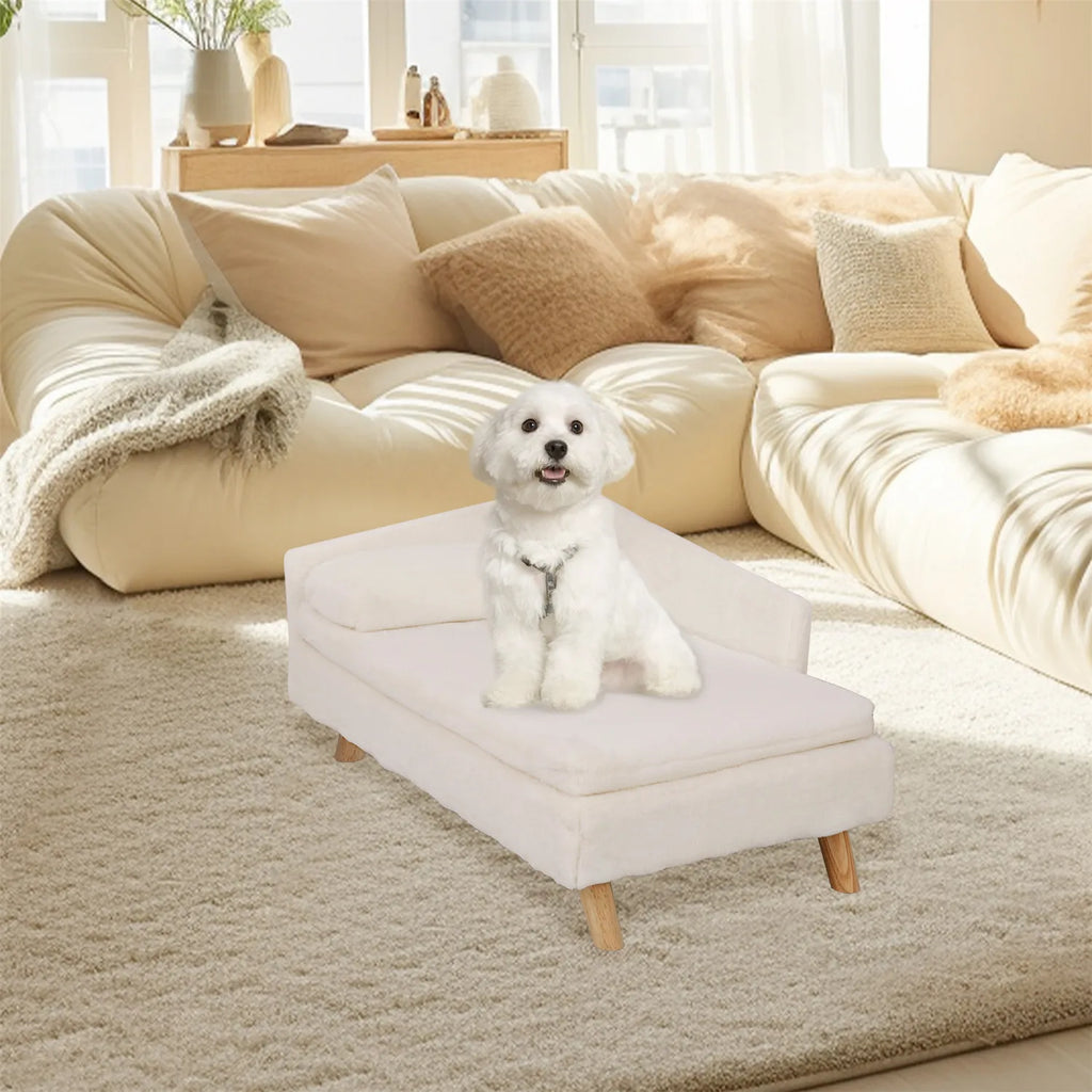 BINGOPAW Nordic Elevated Pet Sofa Bed – Waterproof Cozy Pad with Sturdy Wood Legs for Small Dogs & Kittens