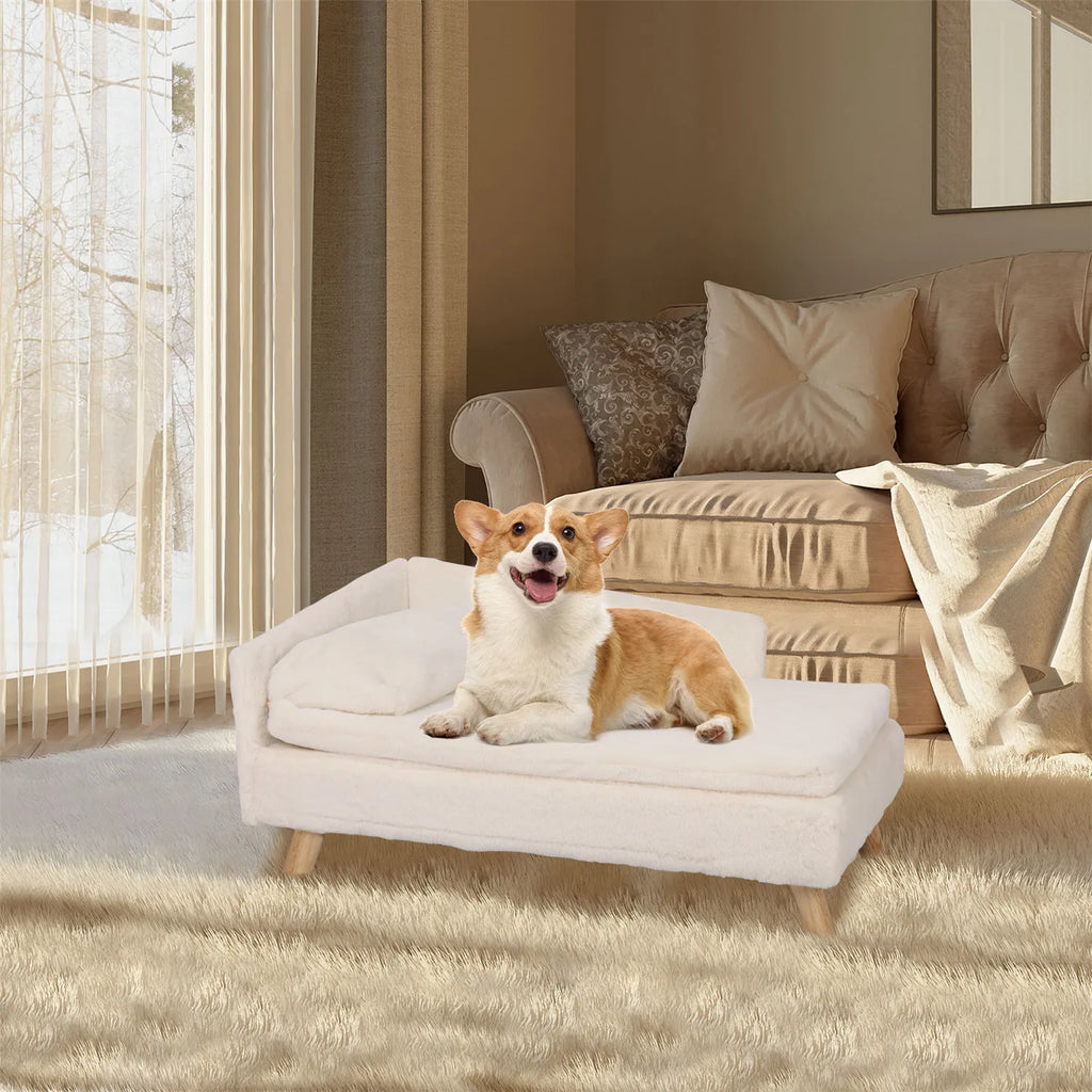 BINGOPAW Nordic Elevated Pet Sofa Bed – Waterproof Cozy Pad with Sturdy Wood Legs for Small Dogs & Kittens