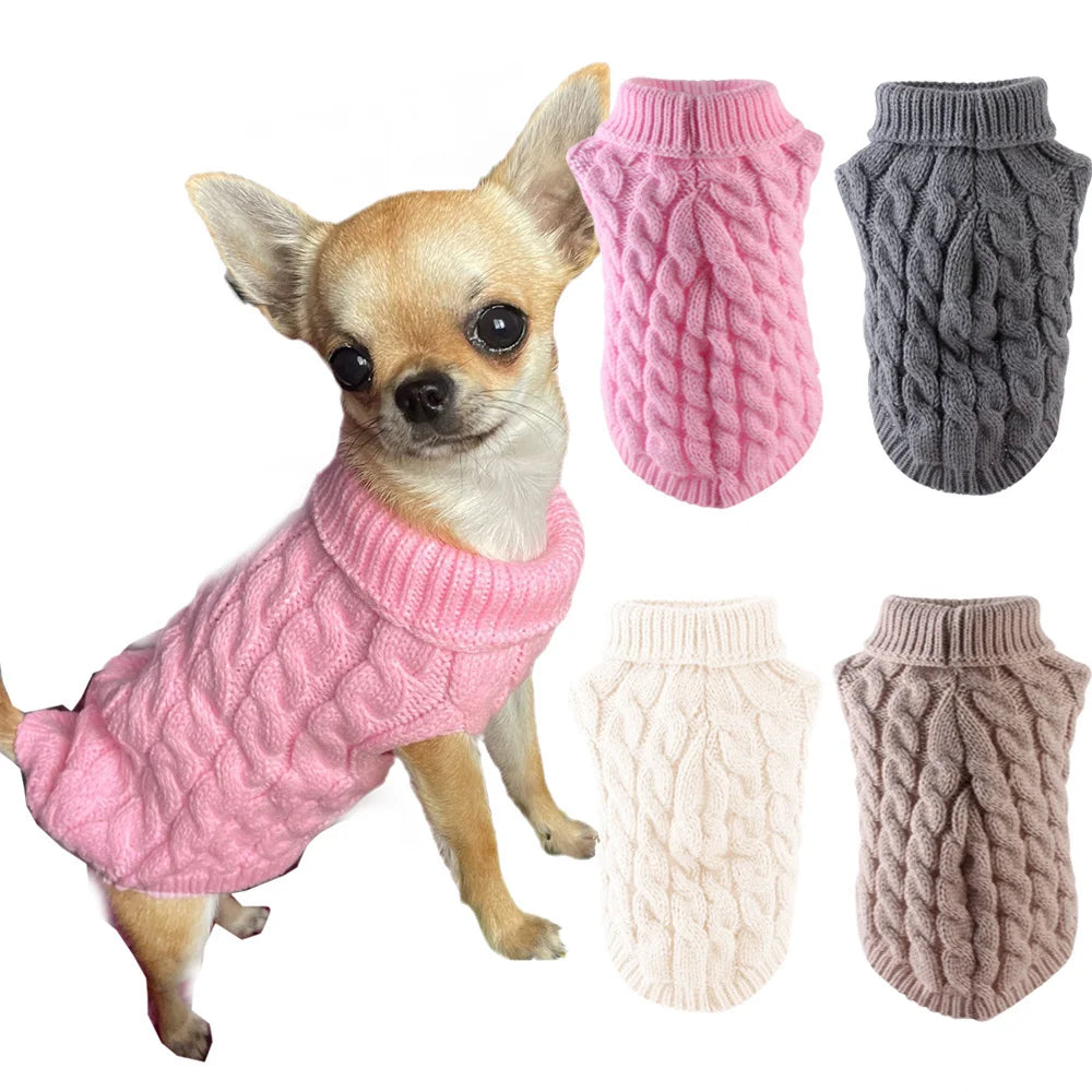 Classic Knit Dog Sweater for Small Dogs – Winter Warm Pullover for Chihuahua, Yorkie & More