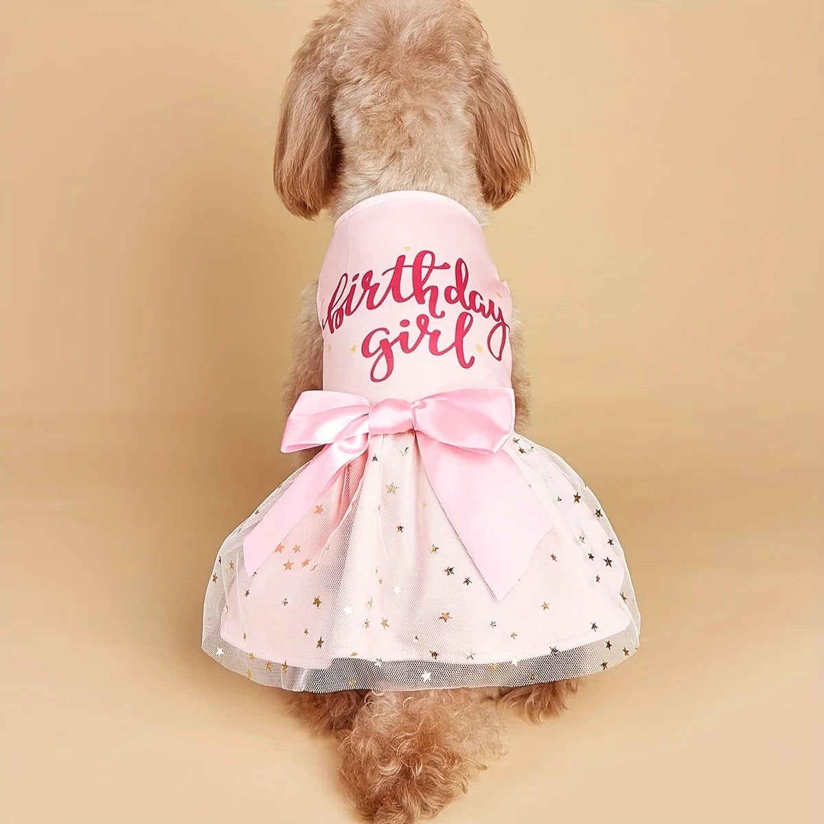 Pink Bowknot Tulle Sequin Birthday Dress for Dogs & Cats – Sparkly Party Outfit