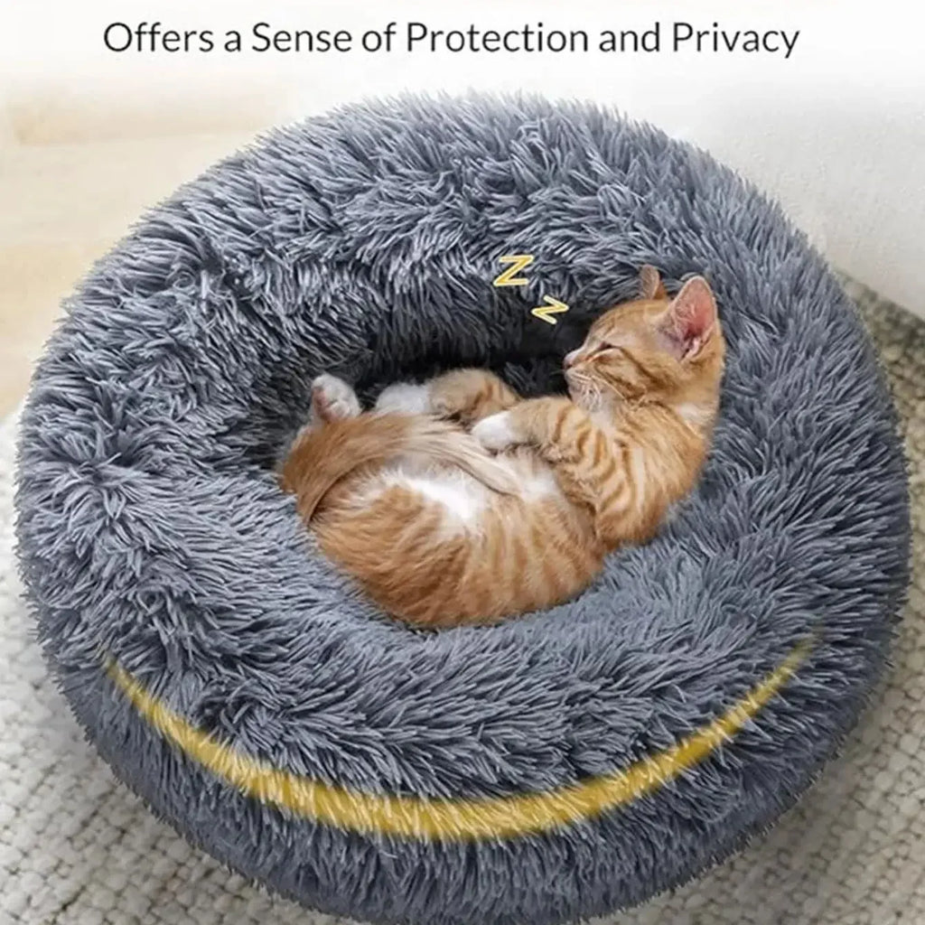 Super Soft Round Plush Pet Bed – 6 Sizes 40–90cm for Cats, Small, Medium & Large Dogs